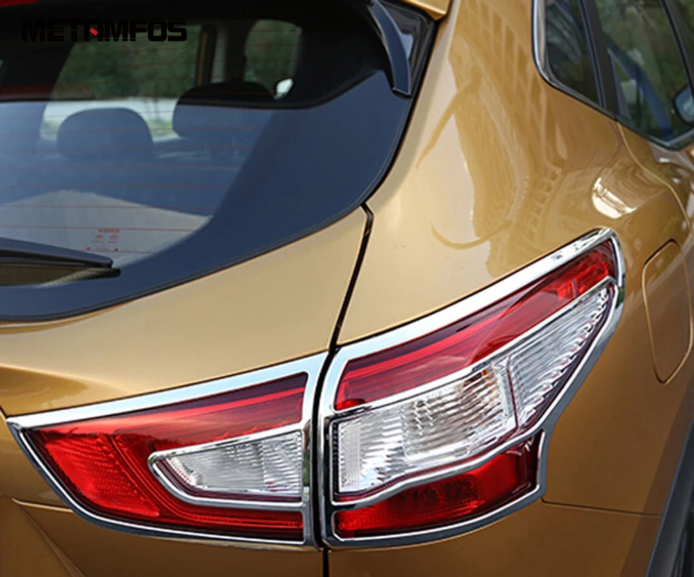 

Хромированная накладка на задсветильник фару для Nissan Qashqai 2015 2016, декоративная накладка на заднюю фару, наклейка на капот, внешние аксессуары, Стайлинг автомобиля