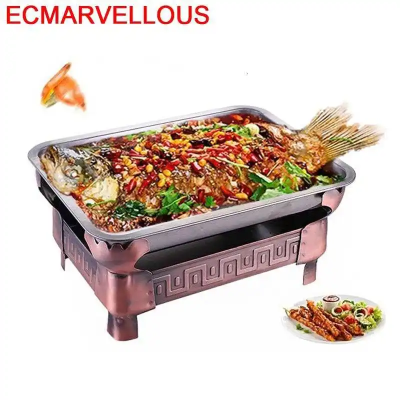 Asadores Portatiles Korean Carbon Charcoal Bbq Barbacoa Barbecue For Outdoor Churrasqueira Commercial Seafood Fish Grill Plate