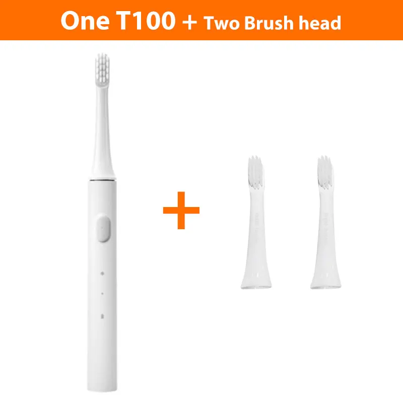 T100 add 2 Brush Xiao mi jia T100 mi умная электрическая зубная щетка 46 г 2 скорости Xiao mi Sonic зубная щетка отбеливание Уход за полостью рта - Цвет: T100 add 2 Brush