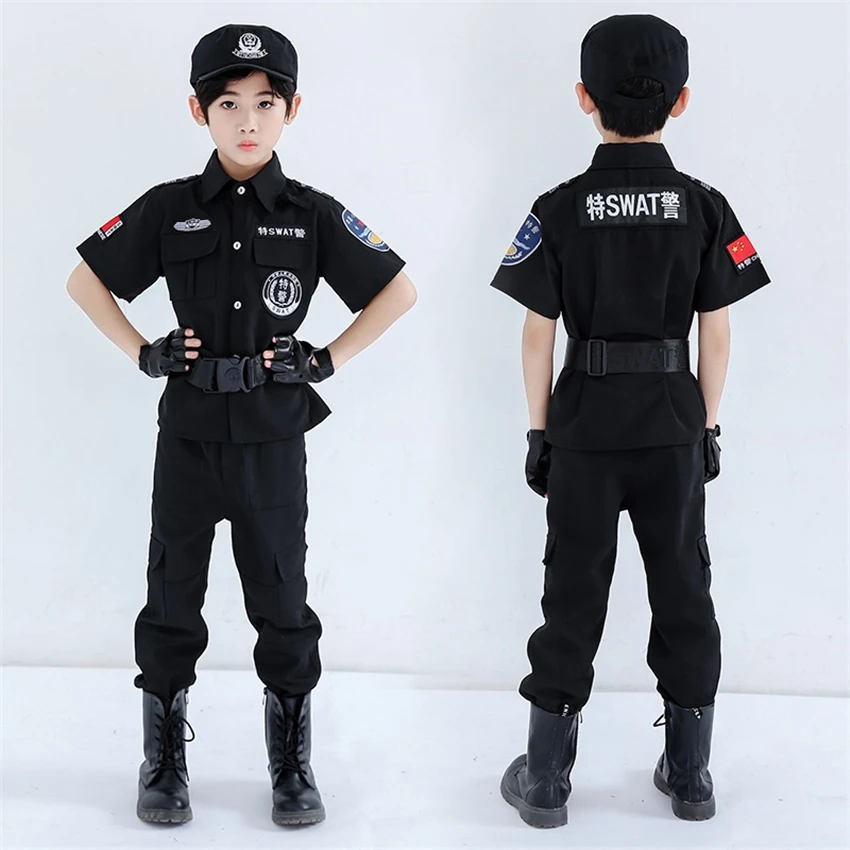 Детский костюм военная форма маскировка полицейского специальная сила на