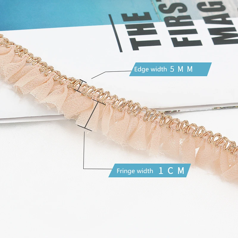 

5 yards 1.5cm filigree chiffon fringe lace wedding dress curtains DIY handmade accessories children's wear accessories