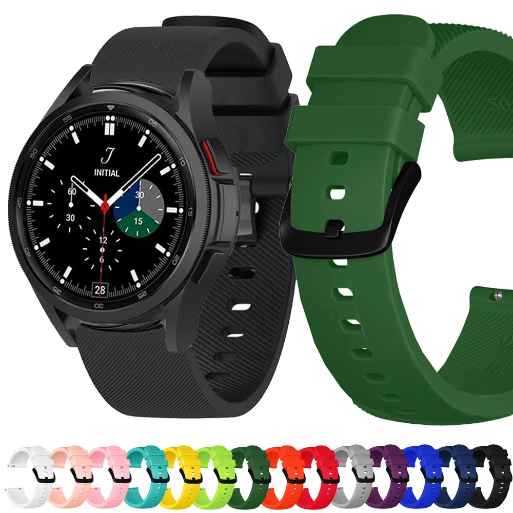 

20mm Silicone Strap For Samsung Galaxy Watch 4 40mm 44mm/Watch 4 Classic 42mm 46mm Smart band Bracelet Replacement Accessories