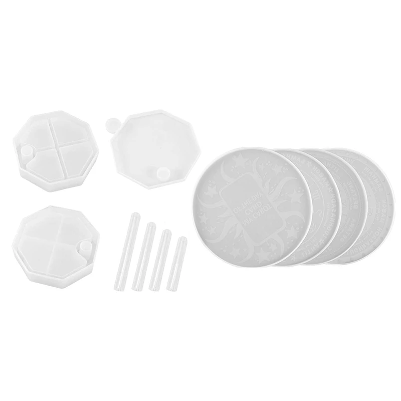 4 шт. маятник коврик Астрология Знак доска эпоксидная смола форма и 1 набор