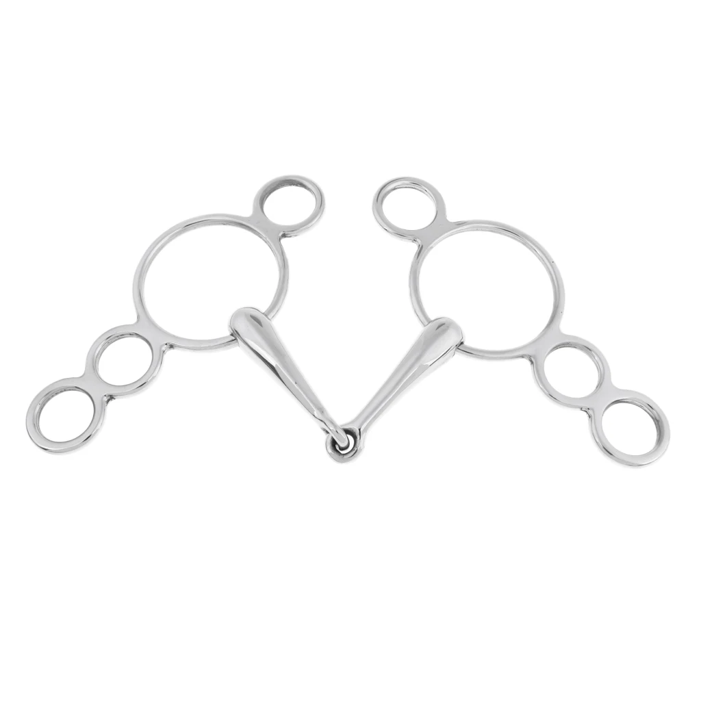 

MagiDeal Stainless Steel Gag Bit Horse Tack English Riding Equestrian Accessories
