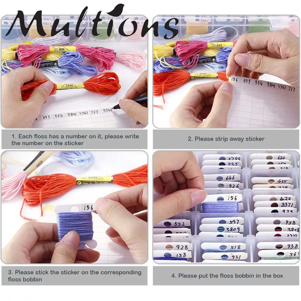 30Pcs Floss Bobbins Embroidery Bobbins Thread Organizer & 160pcs Floss Number Stickers Thread Cards DIY Cross Stitch Sewing Tool images - 6