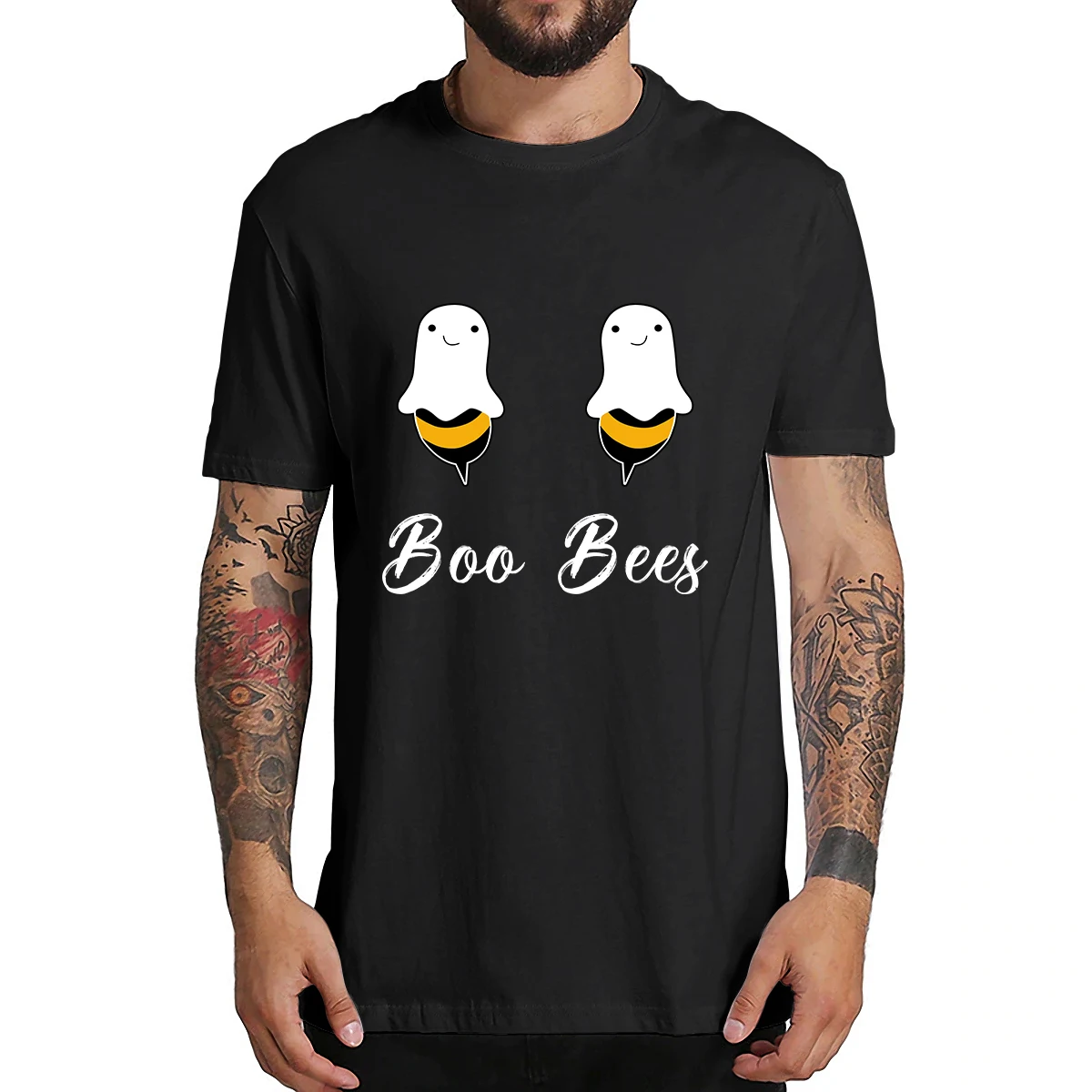 Boo Bees/костюм на Хеллоуин для пар забавные вечерние мужские футболки в винтажном стиле футболка из хлопка для родителей и детей высокого качества