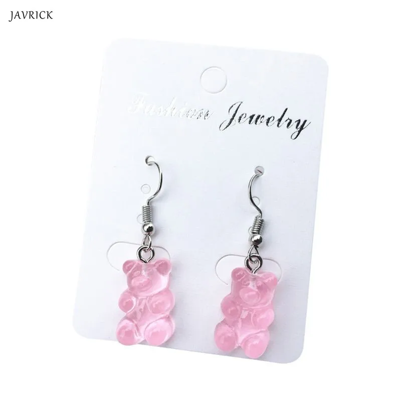 

1 Pair Creative Cute Mini Gummy Bear Earrings Minimalism Cartoon Design Female Ear Hooks Danglers Jewelry Gift