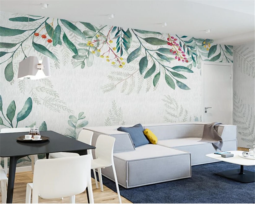 Beibehang пользовательские скандинавские Настенные обои ручной росписи растений для