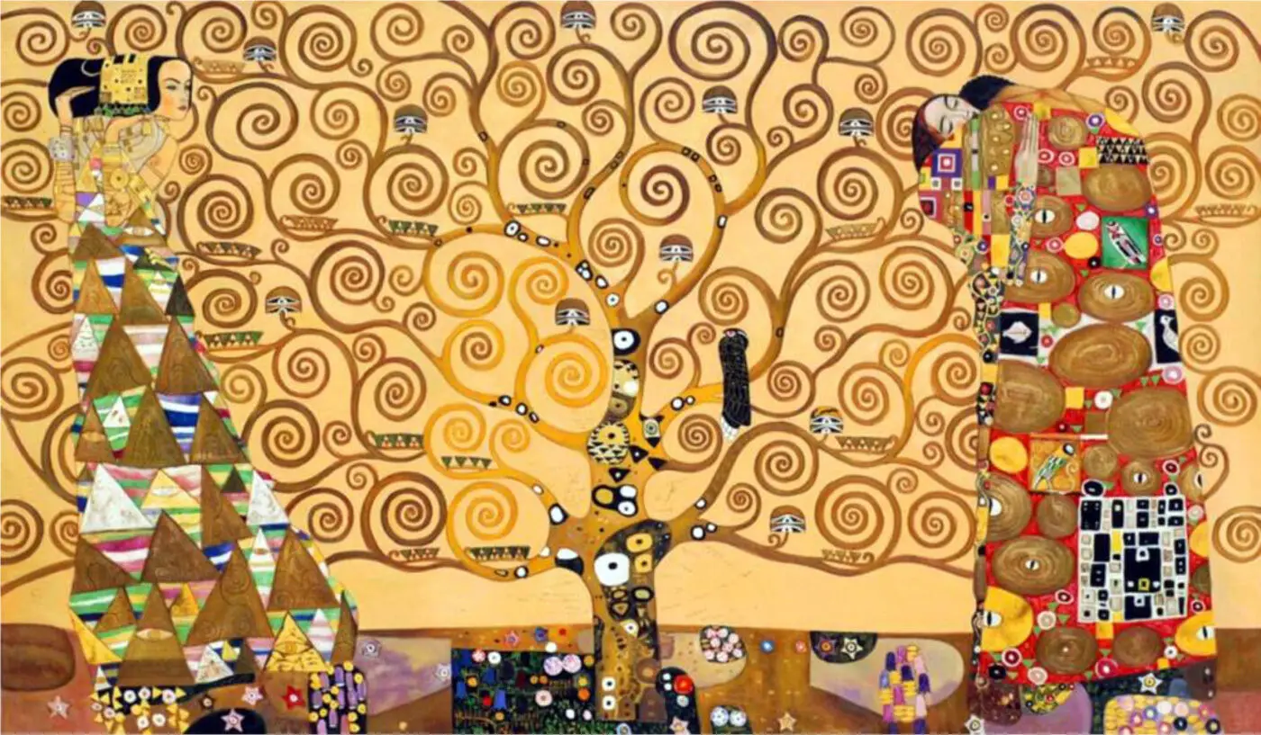 

Шелковый плакат с изображением Древа Жизни Густава Климта, 24x36 дюймов