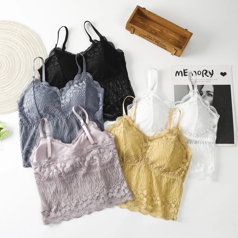 

Women Seamless Push Up Bra Sports Bralet Lace Bra Crop Top Full Cup Fitness Yoga Bra Breathable Bralette Underwear Tank Tops