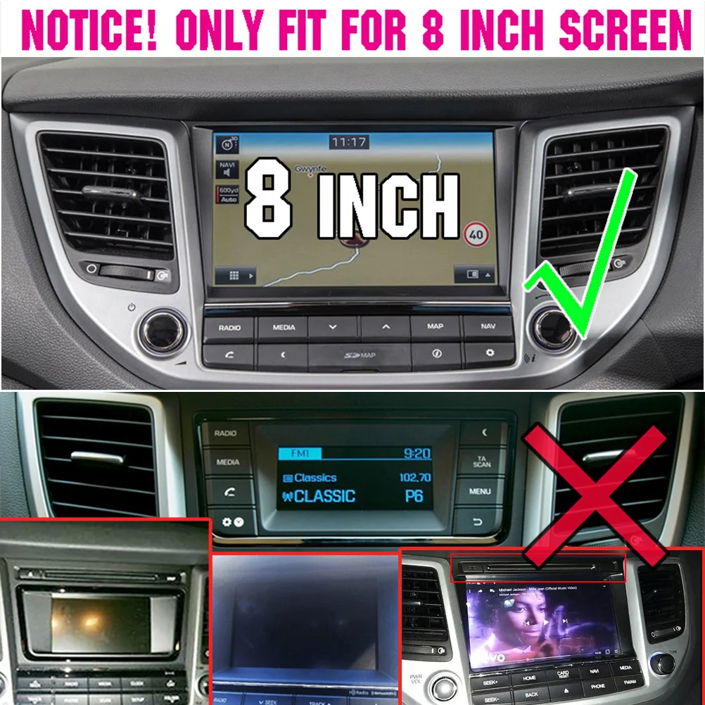 " для hyundai Tucson TL хромированная панель для приборной панели Navi, накладка, украшение, аксессуары для стайлинга автомобилей