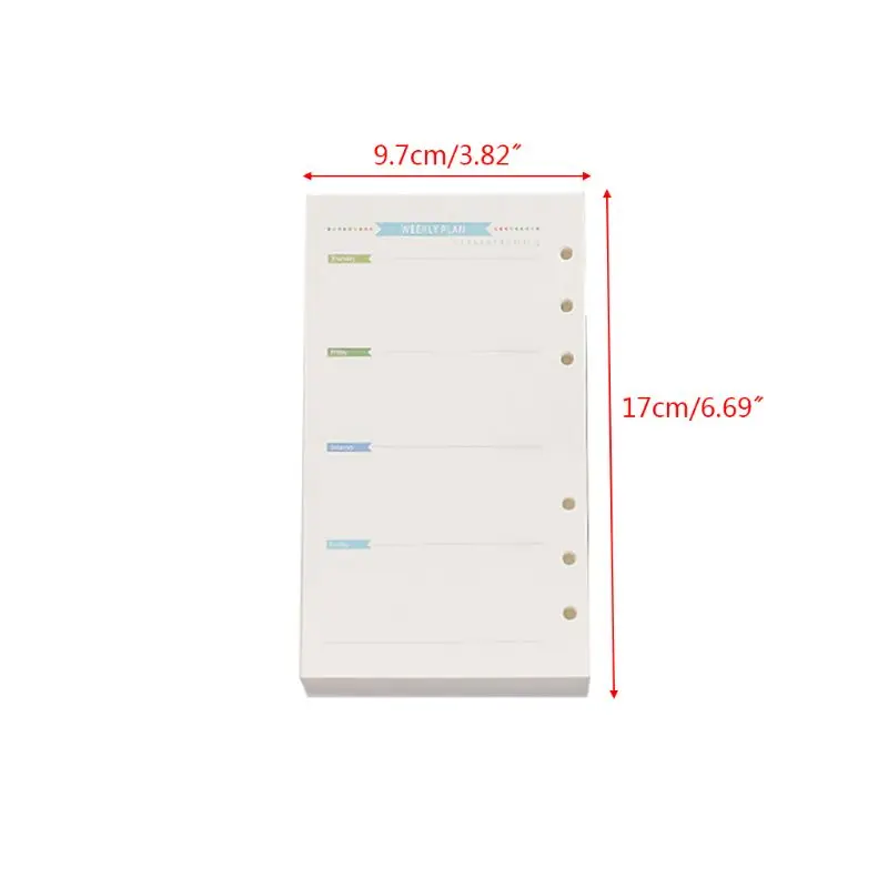 Заполняемая бумага с 6 отверстиями план недели и месяца План выполнения списка