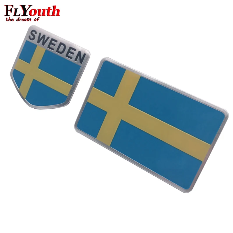 Эмблема шведского национального флага из алюминиевого сплава 3D наклейка на