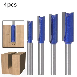 4pcs 6mm Shank Milling Trimming Straight Knife Flush Router Bit Wood Carbide End Woodworking Slotting Cutter 4pcs 6mm Shank Milling Trimming Straight Knife Flush Router Bit Wood Carbide End Woodworking Slotting Cutter