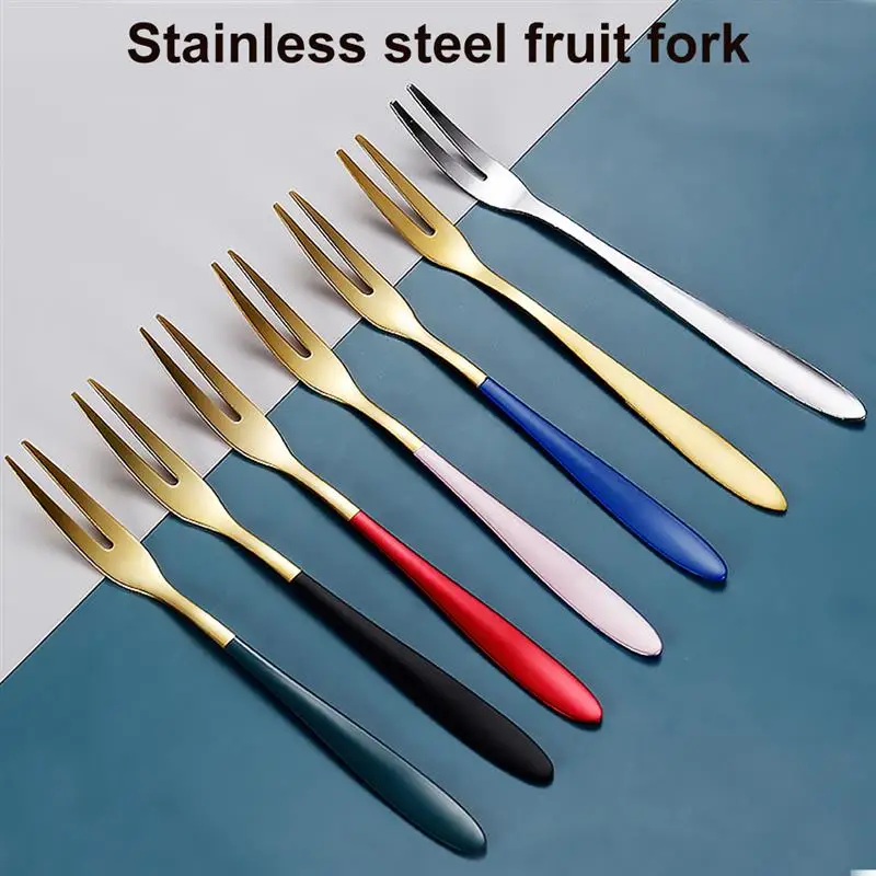 

Fruit Fork Stainless Steel Gold Cake Dessert Forks Lovely Mini Fork Used For Cake in Party Snail Fork for Cake Dessert