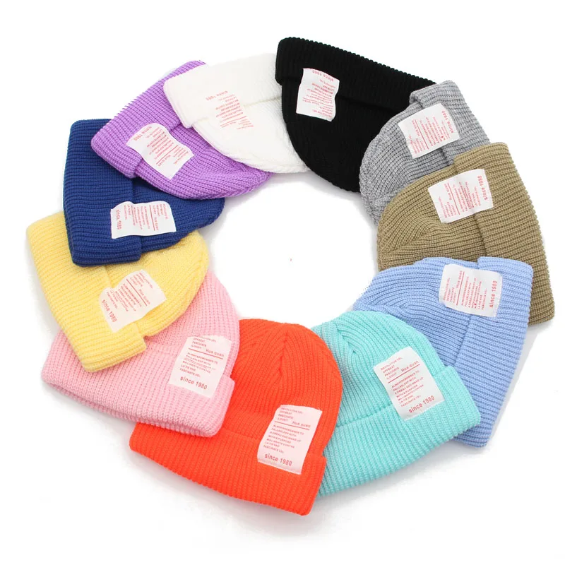 С 1980 года Женские зимние шапки для женщин вязанные с манжетами короткие дыни