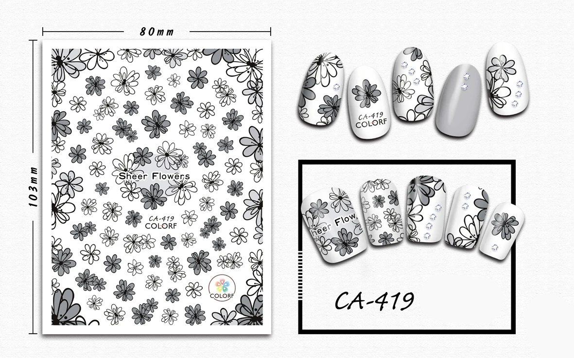 

3D Nail Sticker Bloom Flowers Design Stickers for Nails Manicure Sticker Decals Decoration Nail Art Sticker Accessories