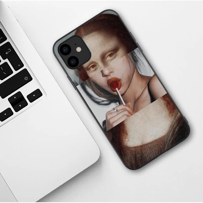 Чехол для телефона iPhone 11 Pro Max Mona Lisa забавные имитирующие художественные картины Рождение Венеры мягкий чехол для iPhone XR XS MAX