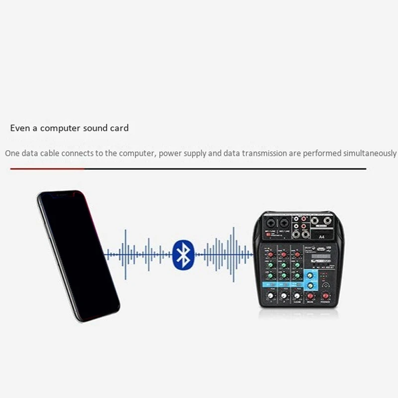 A4 o миксер 4 канала с USB реверберами эффект Миксер Bluetooth Звуковая карта функция (ЕС