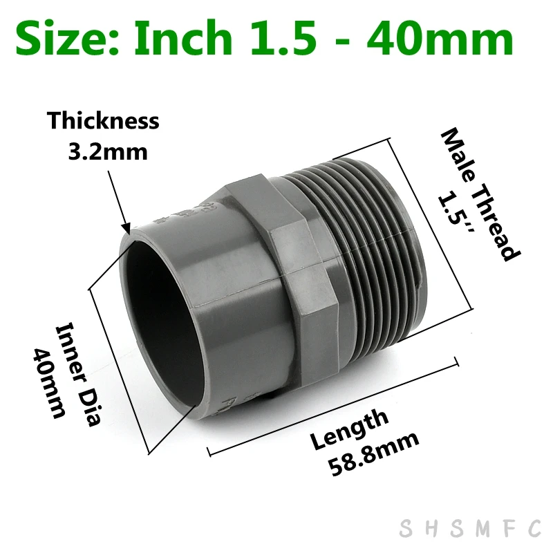 

ПВХ переходник 3/4"-2,5" до 20-63 мм