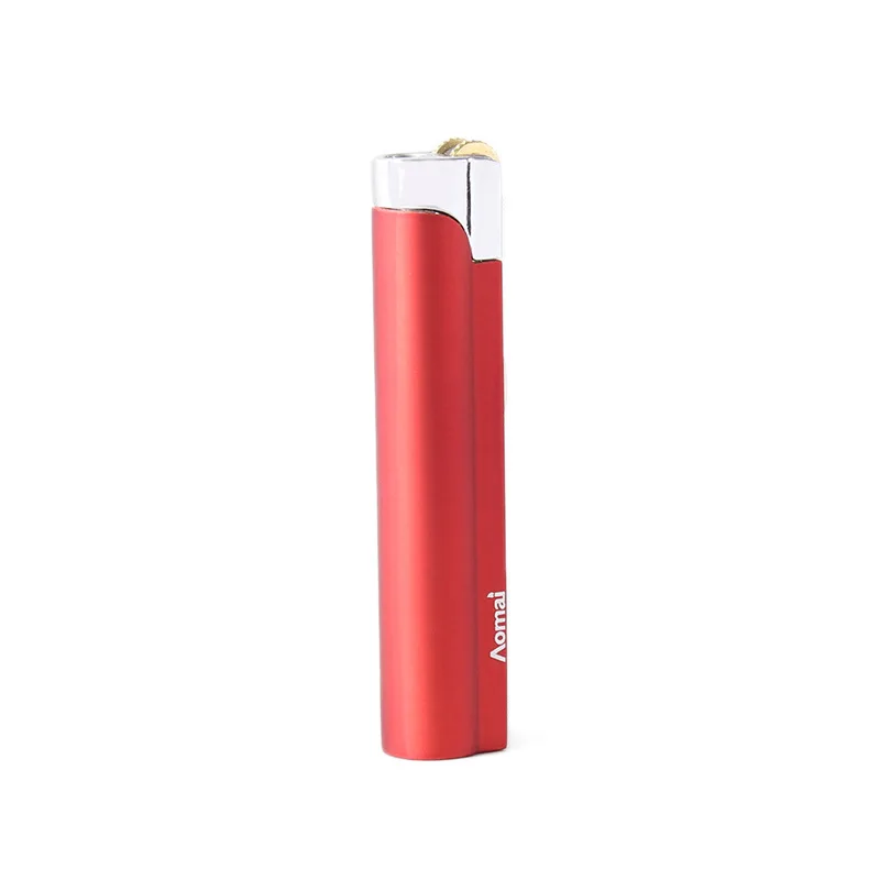 

Portable Ultra-thin Long Strip Metal Windproof Lighter Grinding Wheel Small Spray Gun Fixed Fire Blue Flame Butane Gas Lighters