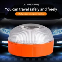 rechargeable led emergency light for car home camping v16 flashlight magnetic induction strobe light beacon safety accessory