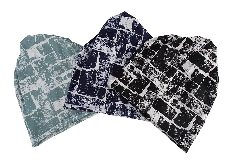 CAMOLAND Осенняя мужская повседневная шапка бини модная печатная Snap Slouch Skullies Bonnet легкая тонкая шапка для женщин