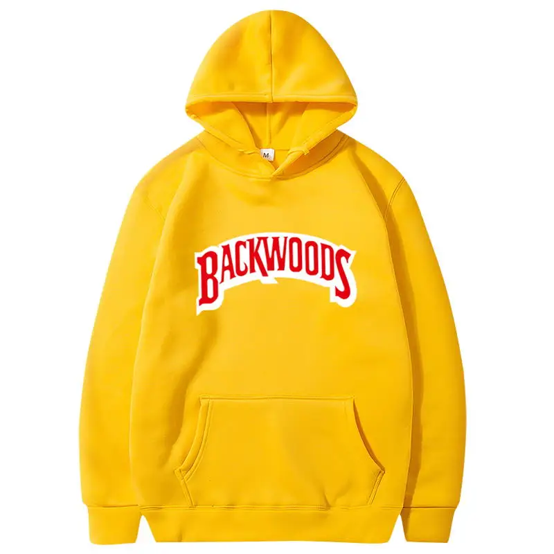

Man Loose Hoodies Streetwear Soft Letter BACKWOODS Printed Simple Plus Size Men's Clothing Pullovers Sweatshirts Fashion Trend