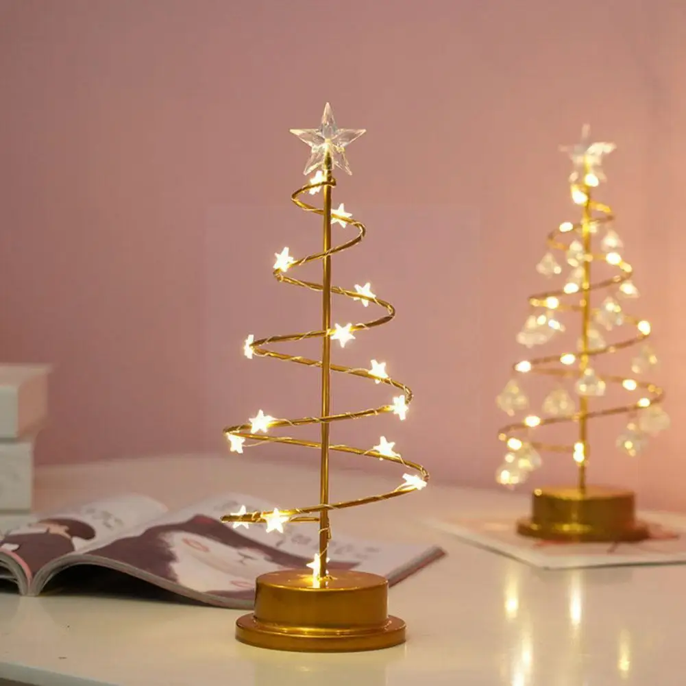 

Christmas Tree Table Lamp Crystal Night Light Bedside Light Xmas Atmosphere Bedroom Wedding Lamp Holiday Tree Decoration Be R2i2