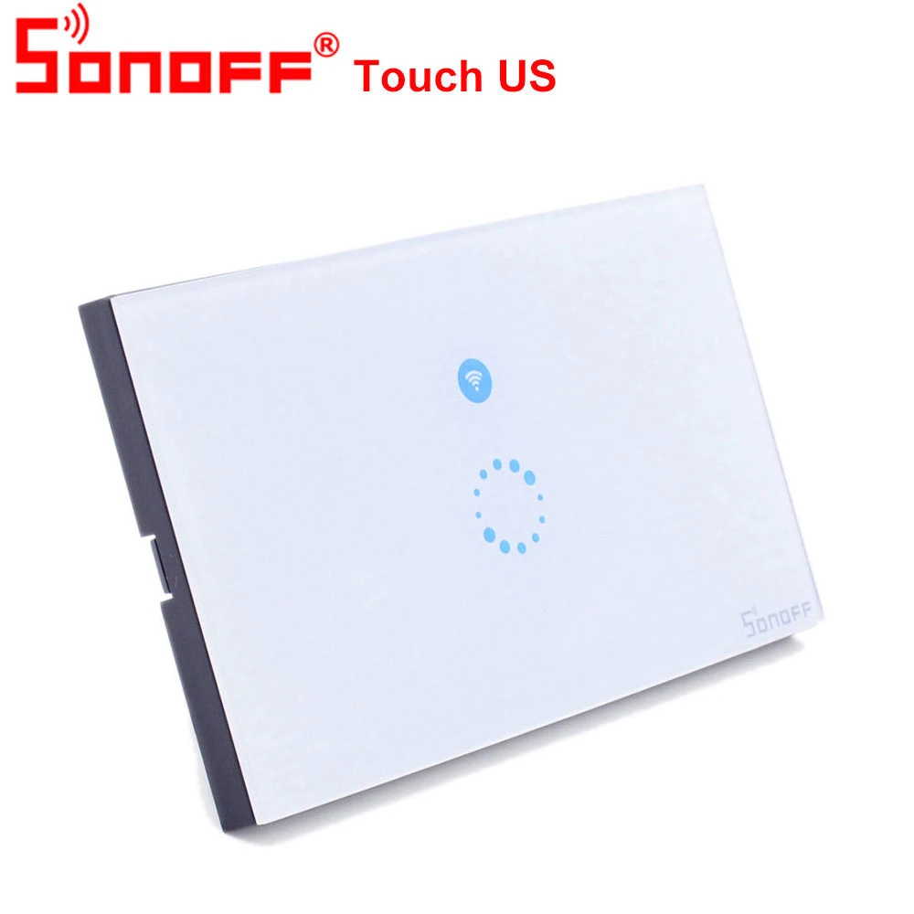 Sonoff сенсорный настенный Wi-Fi адаптер ЕС США 1 банда беспроводной приложение переключатель управления стеклянная панель Led умный дом автоматизация домашний комплект