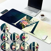 large laptop mouse mat anti slip waterproof pu leather letter pattern durable game computer xxl mouse pad