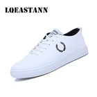 Кроссовки мужские из искусственной кожи, плоская подошва, низкие, на шнуровке, повседневная обувь, весна-осень 2020