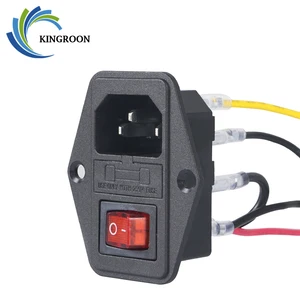 : KINGROON 10A 250V Питание выключатель с кабелями части AC 3 в 1 Предохранитель розетка 3D-принтеры Запчасти для Makerbot Ultimaker KP3S