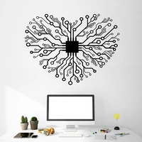love chip heart geek engineer vinyl wall decal office school teen home bedroom wall art decoration sticker mural bg27
