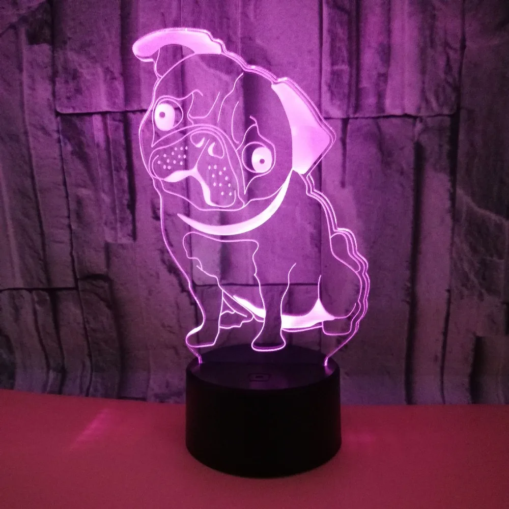 

Sit Dog LED RGB Night Light 7 Color Change Desk Light Action Figure PVC Kids Toys Brinquedos Christmas Gift