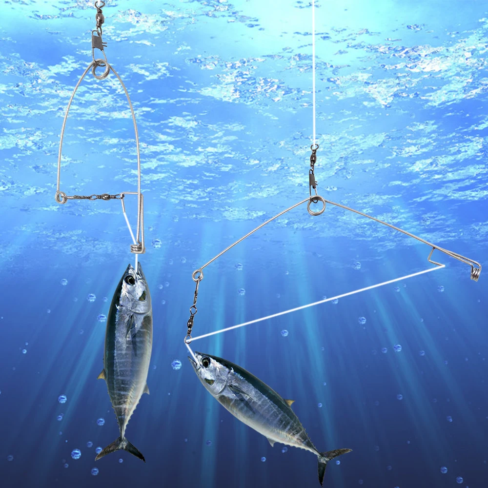 

Outdoor Fish Accessories Automatic Fishing Hook Trigger Stainless Steel Spring Fishhook Bait Catch Ejection Catapult Full Speed