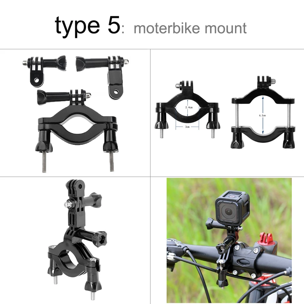 GloryStar Optional Bike/Motorbike Mount for Gopro Accessories for Xiaomi Yi Suction Cup Car Mount for Sjcam Sj4000 Eken H9 H9R images - 6