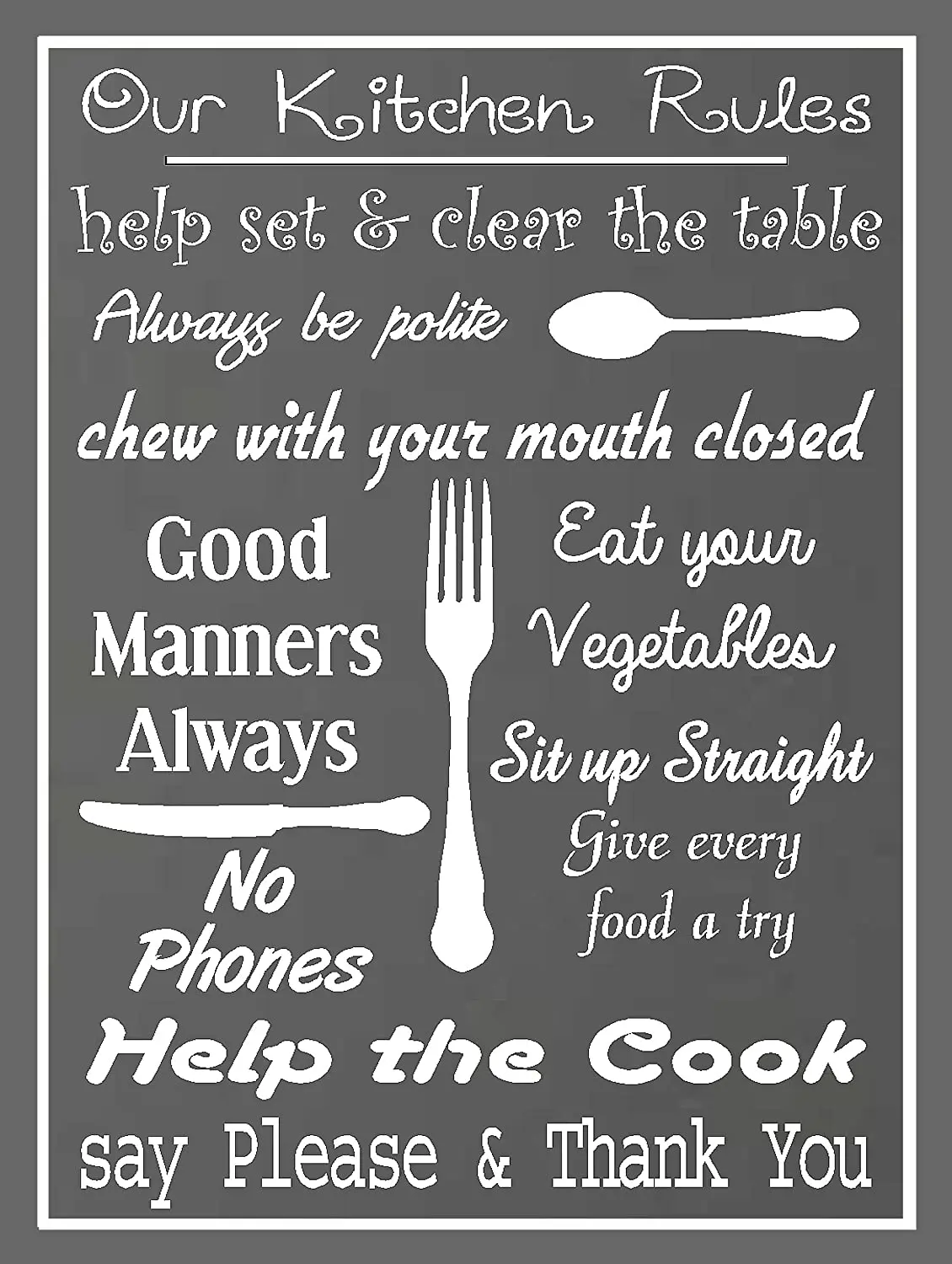 

Home Kitchen Wall Decoration Metal Tin Sign Our Kitchen Rules Help The Cook Restaurant Decoration Metal Plate 8x12 Inches