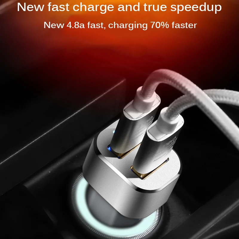 Адаптер для автомобильного прикуривателя 4.8A телефон зарядка прикуриватель USB