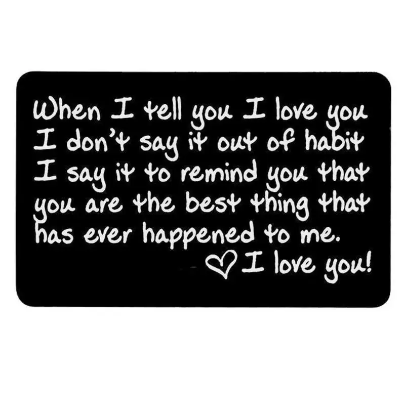 1 шт. мини кошелек с надписью Love Note подарки для бойфренда выгравированные вставки