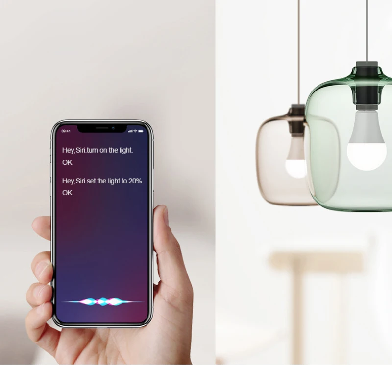 Умная лампа с Wi-Fi 2700-6500K 8 Вт RGB-диммер регулируемая цветная светильник Apple HomeKit