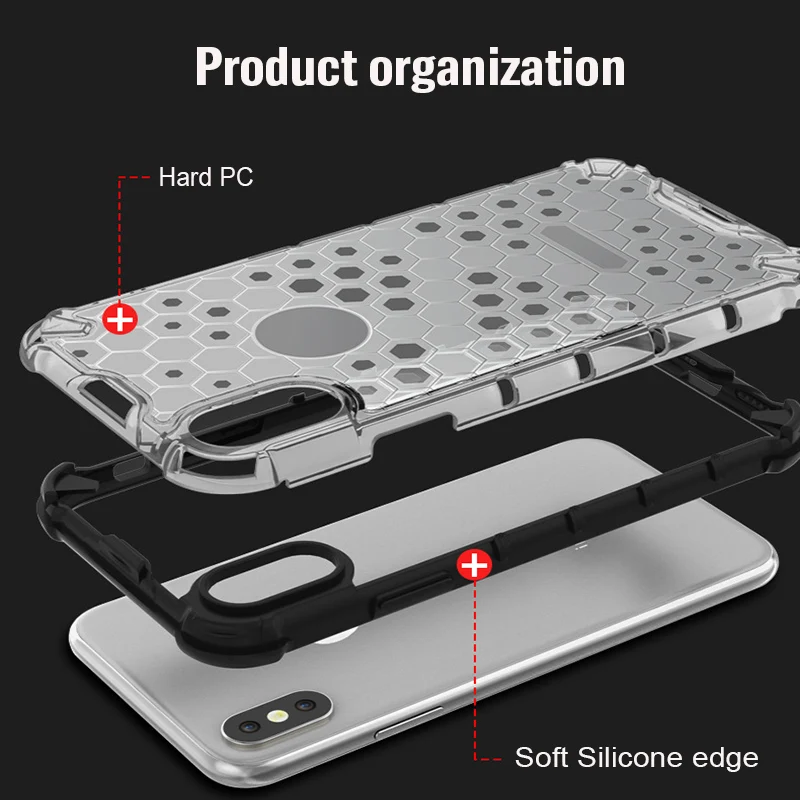 Ударопрочный чехол гибрид на iPhone 11 Pro Max вафельная ткань прозрачная накладка