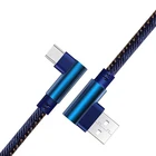 USBC кабель для быстрой зарядки деним 2.4A 90 градусов Тип C шнуры для Huawei P20 Pro Xiaomi Redmi Micro USB кабель для передачи данных для телефона Android