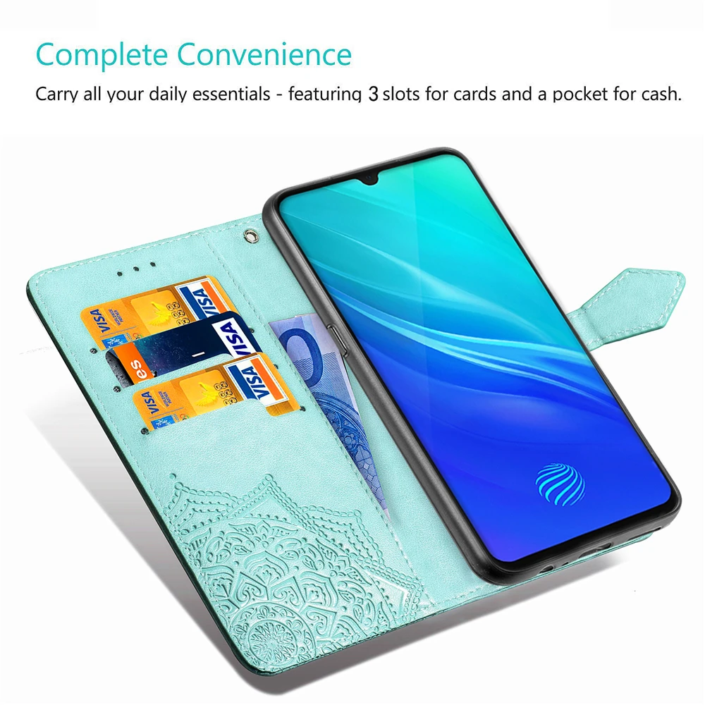 Роскошные Чехлы-книжки из мягкого ТПУ задняя крышка для VIVO Y7S S1 IQOO NEO Y17 Y3 V15 Pro X27 Y97 V9 тисненая Мандала кожаный флип чехол