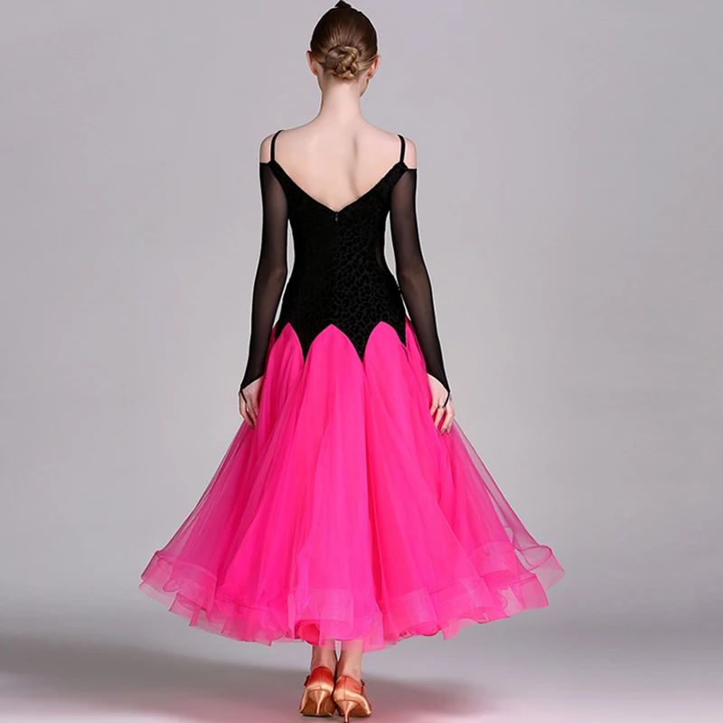 Женское платье для бальных танцев зеленое или синее стандартное танго-вальса