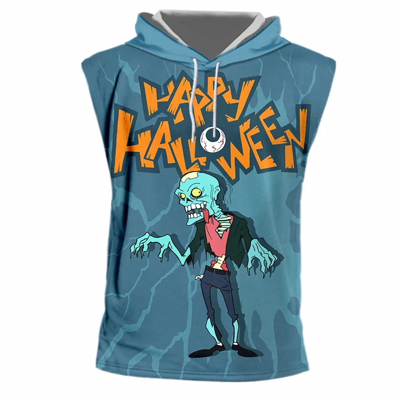 Майка CJLM мужская с капюшоном модная уличная одежда 3D-принтом зомби жилет для