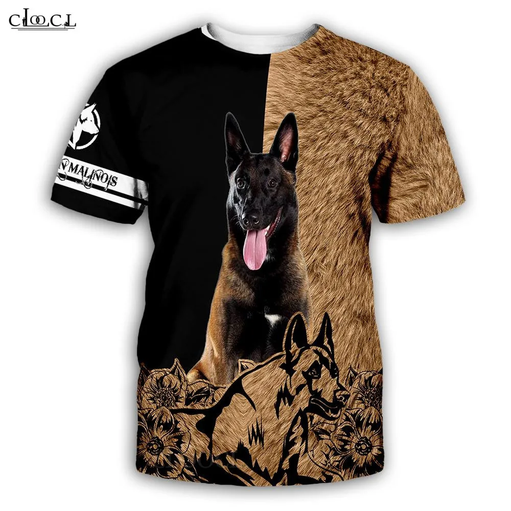 CLOOCL Belgian Malinois Printed T-shirts Animals Pets 3D Print Men Clothing Women Casual Streetwear Harajuku T Shirt S-7XL | Мужская