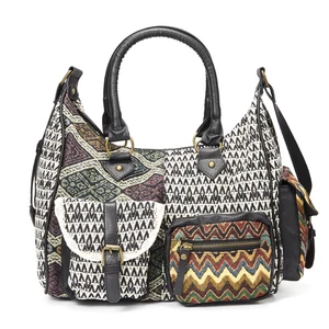 Большая женская сумка Annmouler, тканевая сумка через плечо с несколькими карманами, сумка через плечо в богемном стиле, женская сумка в стиле пэчворк, сумка-тоут, кошелек