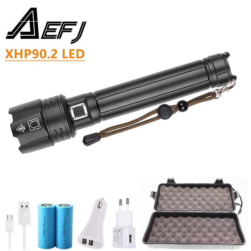 Светодиодный фонарь XHP90.2 перезаряжаемый с зарядкой от USB тактический светильник