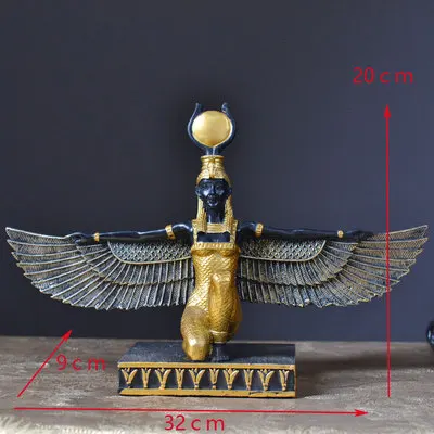 Многоцветный Древний Египетский Бог Isis Goddess wedjat глаз статуя смолы ремесла глаз горного искусства скульптура домашнее настольное украшение сувениры R2909 - Цвет: Многоцветный